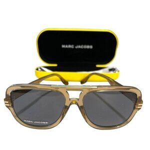 Marc Jacobs Aviator Sunglasses Brown Frame Gray Lenses With Case